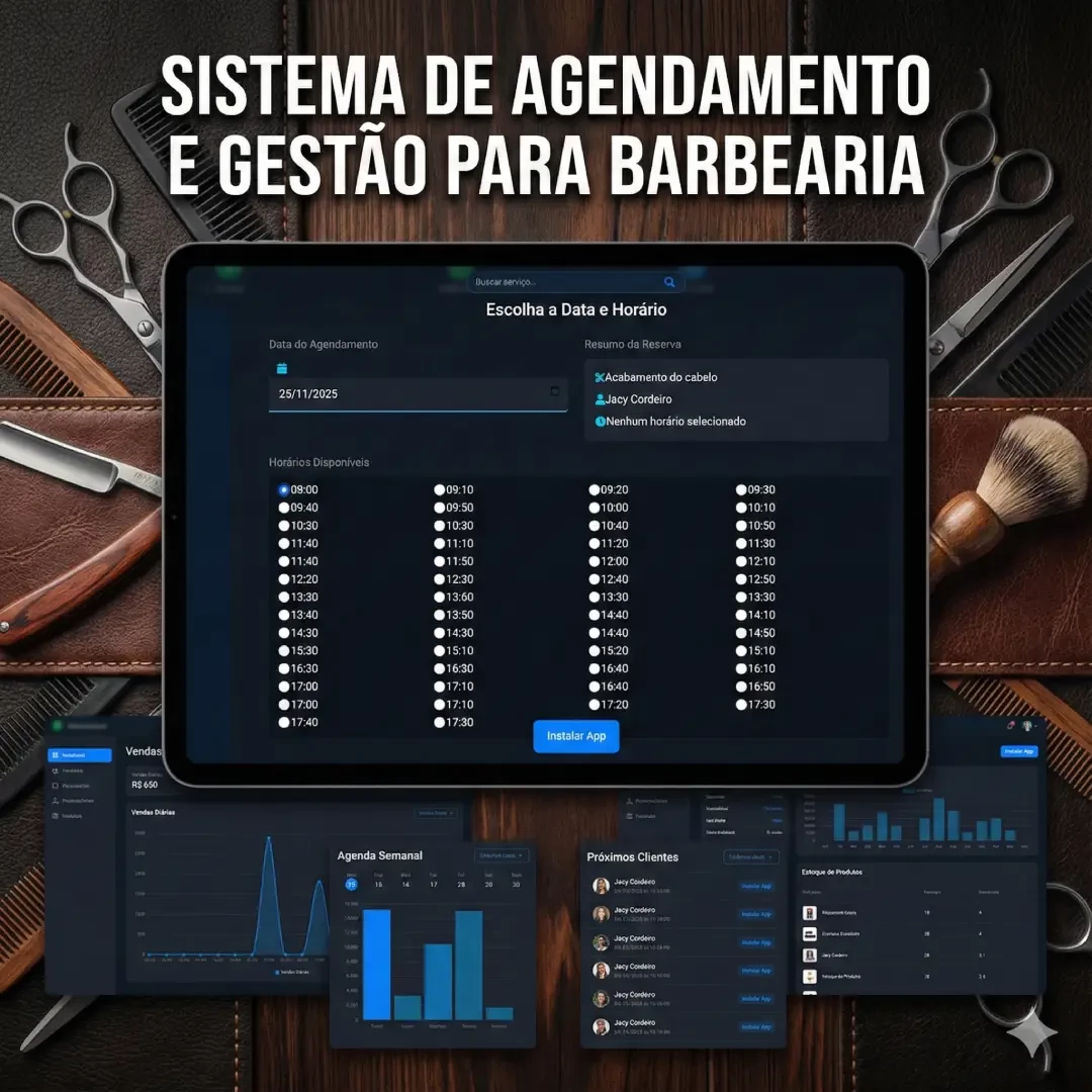 Sistema agendamento e gestão para barbearia 